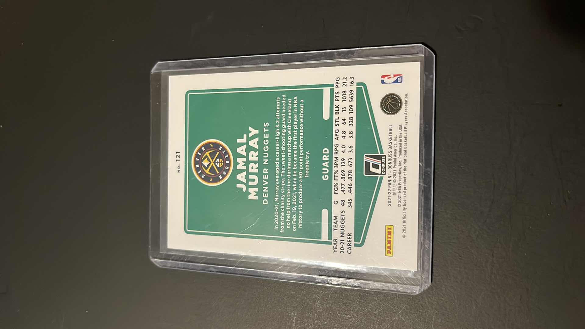 Photo 3 of 2021 JAMAL MURRAY PANINI CARD 121