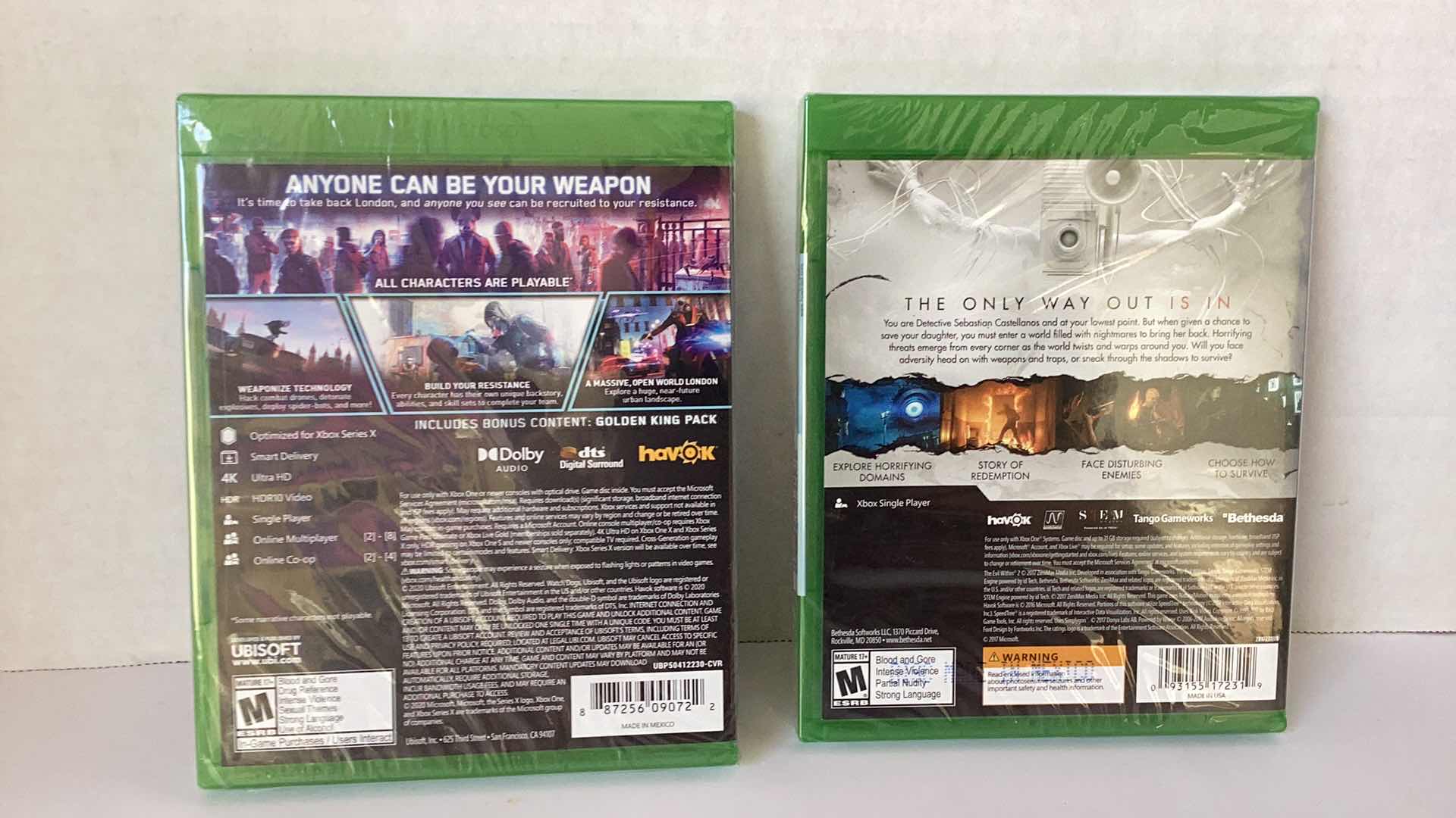 Photo 1 of 2 NEW X-BOX GAMES: WATCH DOGS LEGION AND THE EVIL WITHIN 2