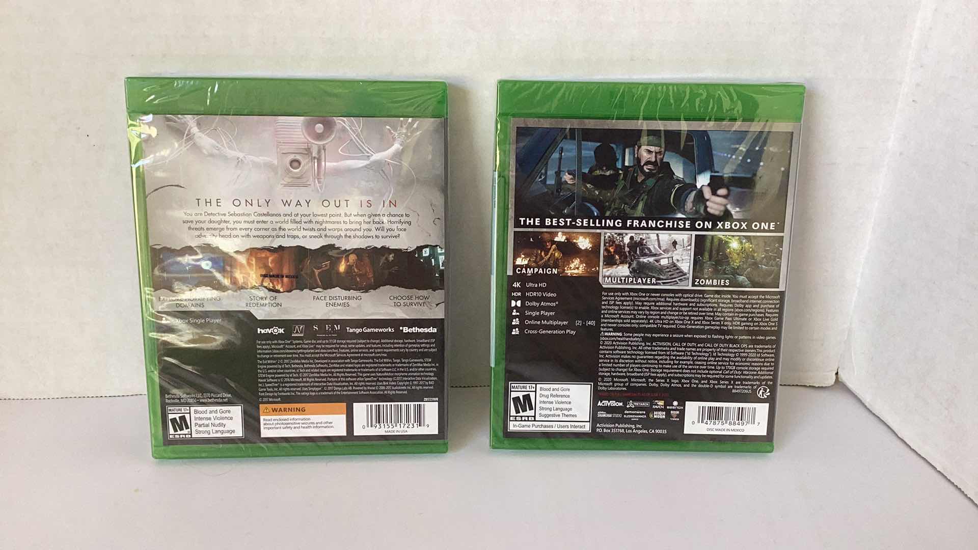 Photo 1 of 2 NEW X-BOX GAMES: THE EVIL WITHIN 2 AND CALL OF DUTY BLACK OPS COLD WAR