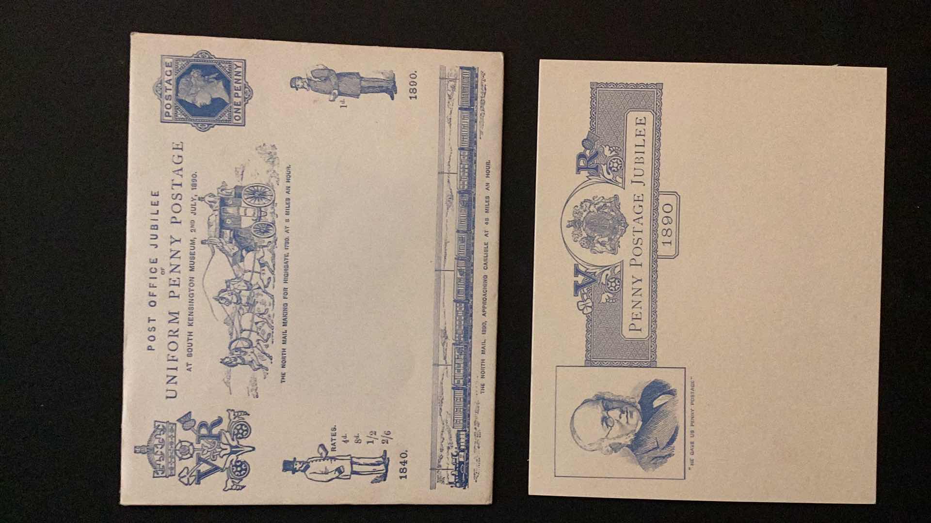 Photo 1 of ENGLAND 1890 LONDON POST OFFICE JUBILEE UNIFORM PENNY POSTAGE ENVELOPE AND CARD