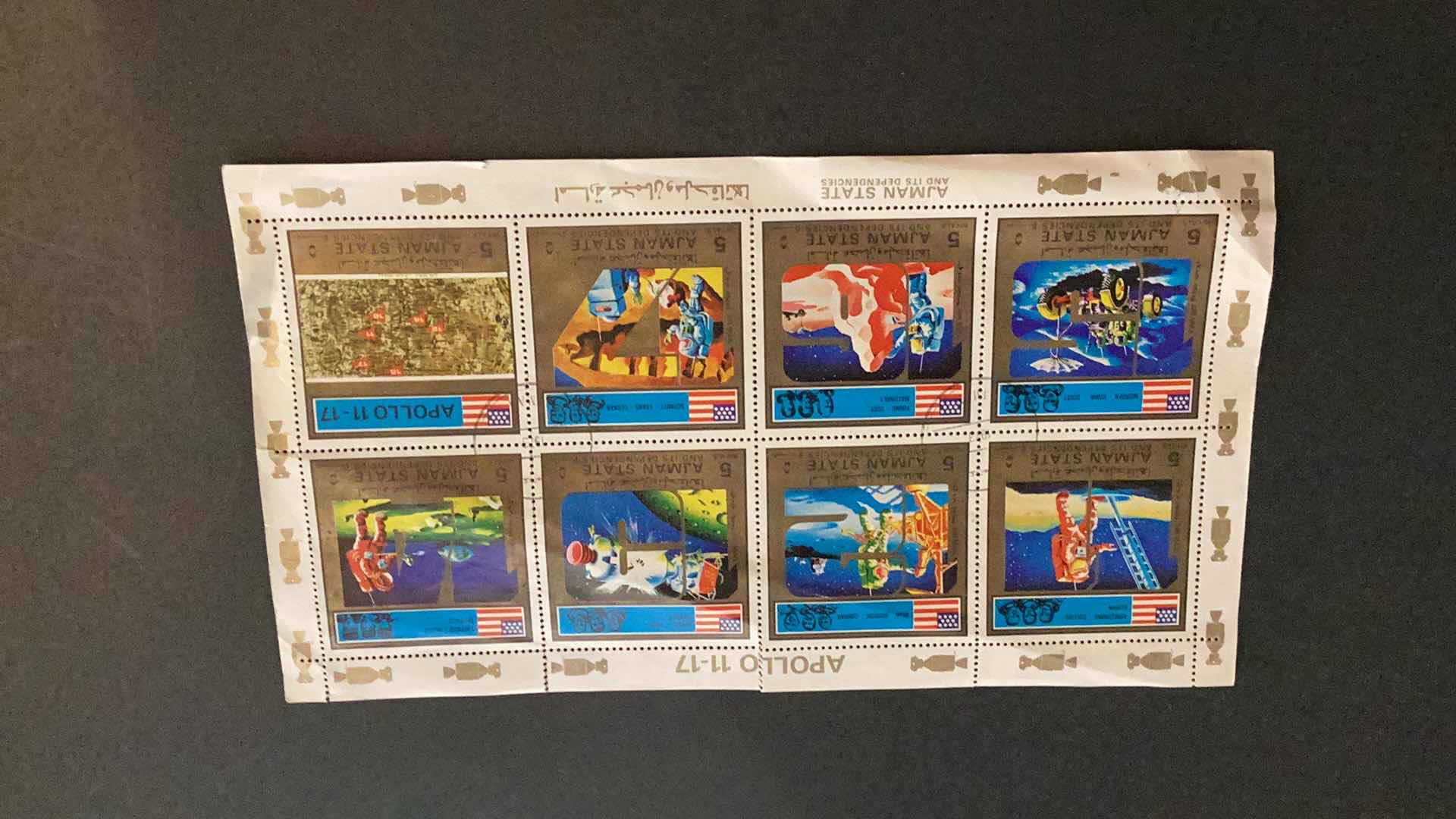 Photo 1 of AJMAN STATE APOLLO 11-17 BOCK OF 8 STAMPS