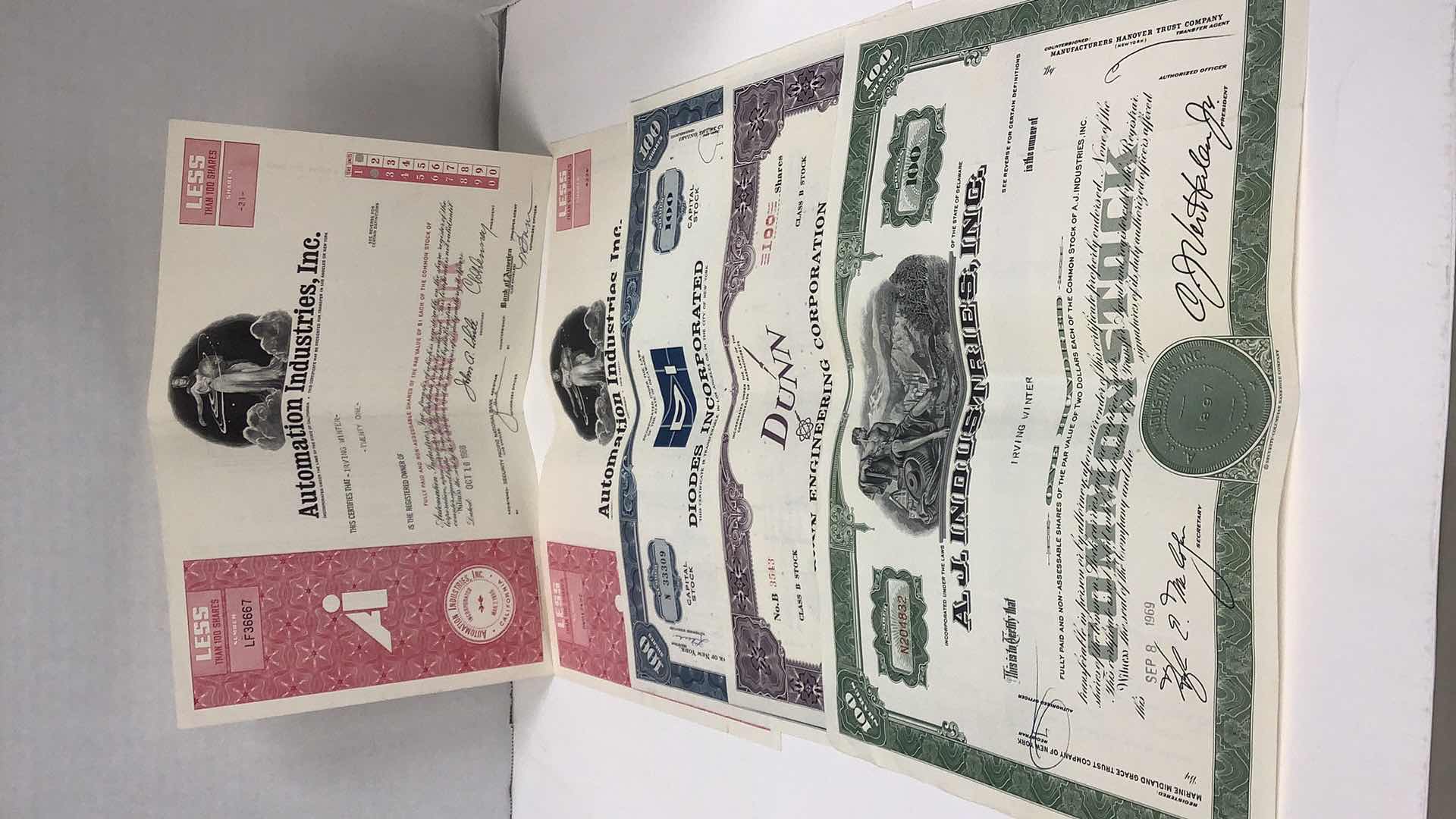 Photo 1 of 5 VINTAGE ASSORTED COMPANIES SHARES