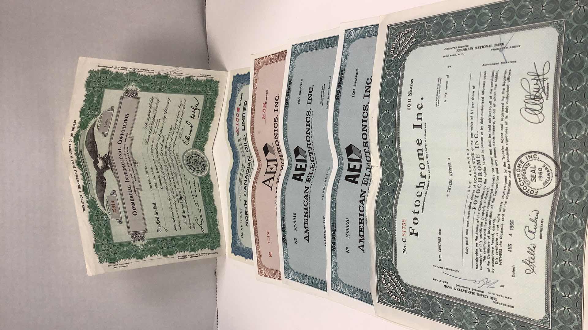 Photo 1 of 6 VINTAGE ASSORTED COMPANIES SHARES