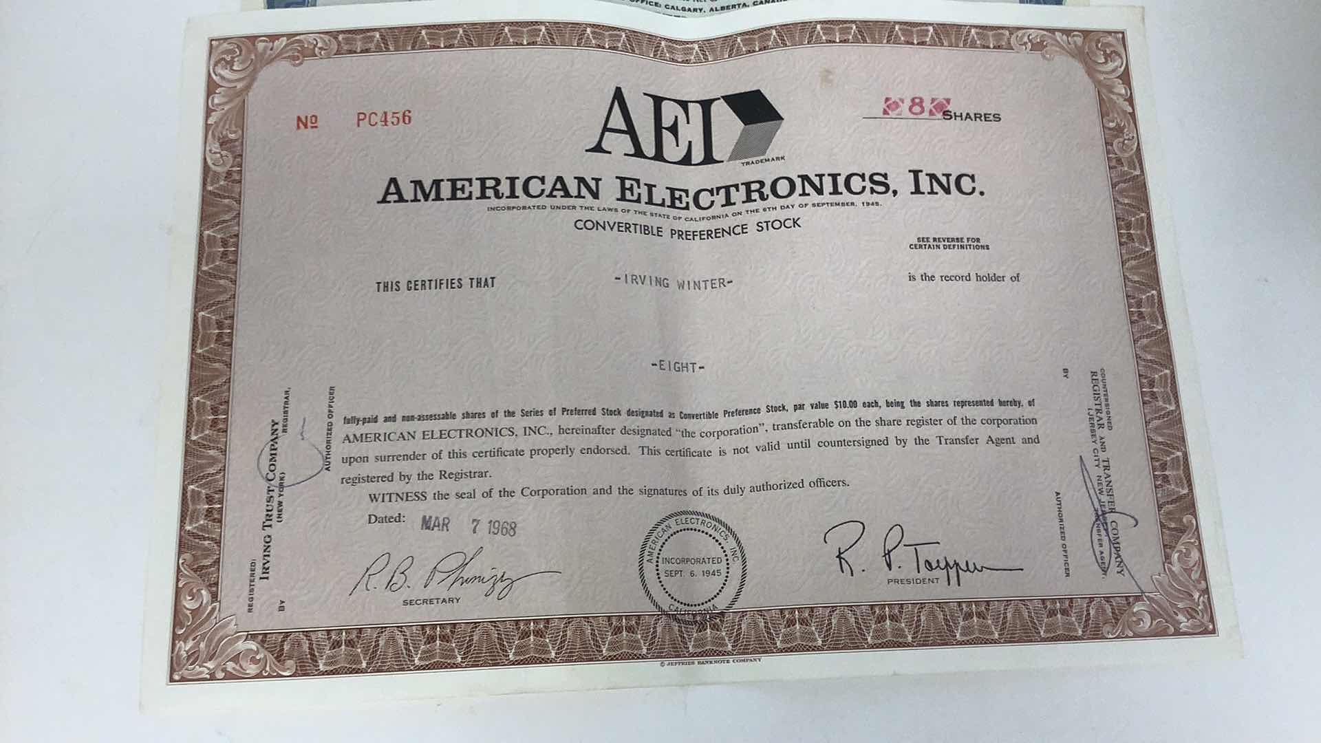 Photo 6 of 6 VINTAGE ASSORTED COMPANIES SHARES