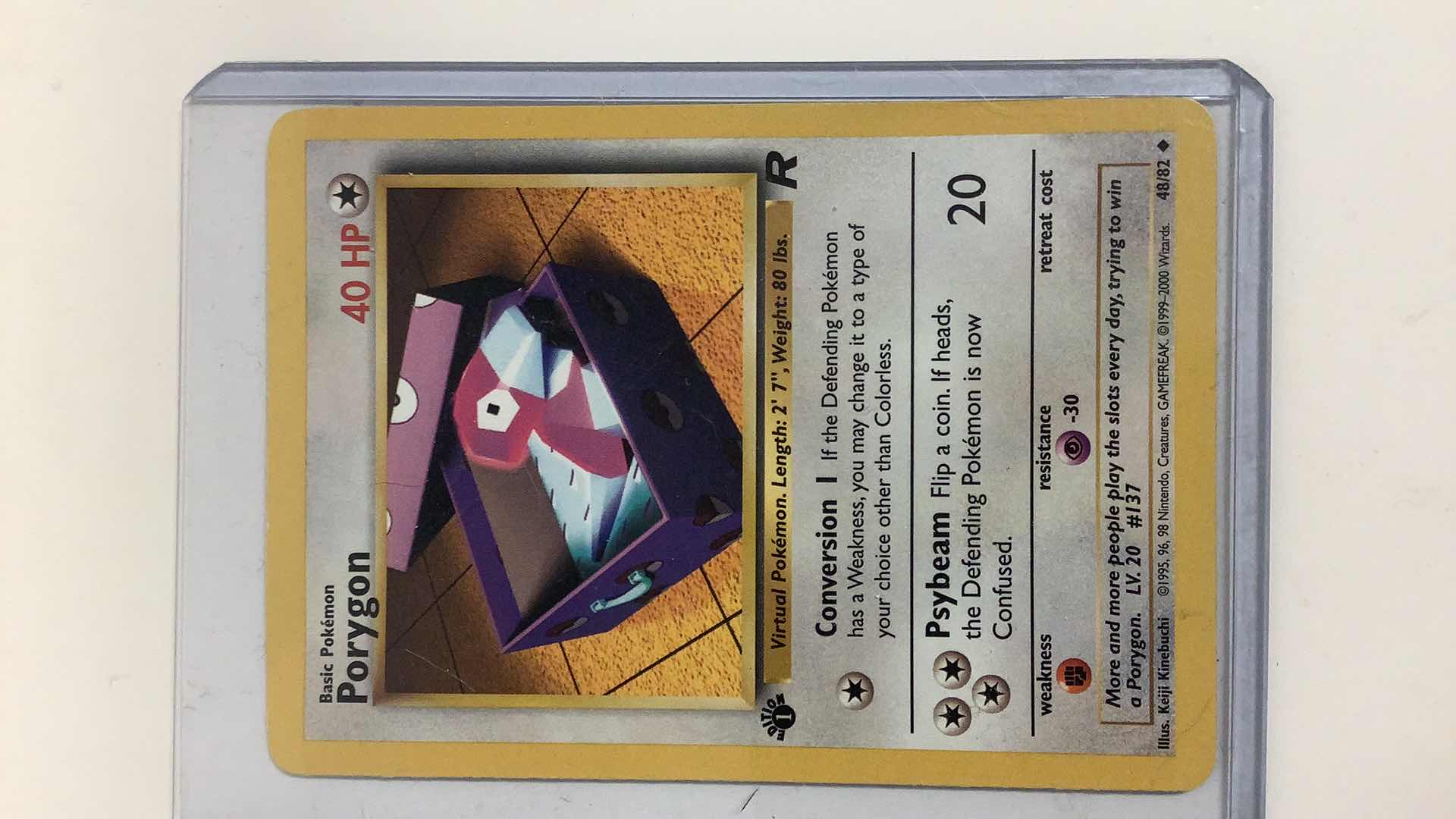 Photo 1 of 1995 PORYGON POKEMON CARD