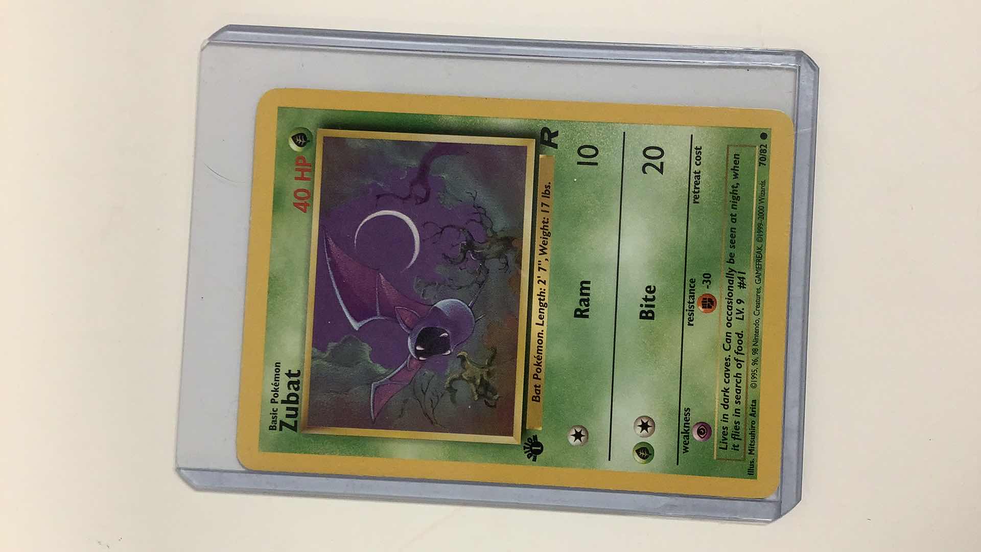 Photo 1 of 1995 ZUBAT POKÉMON CARD