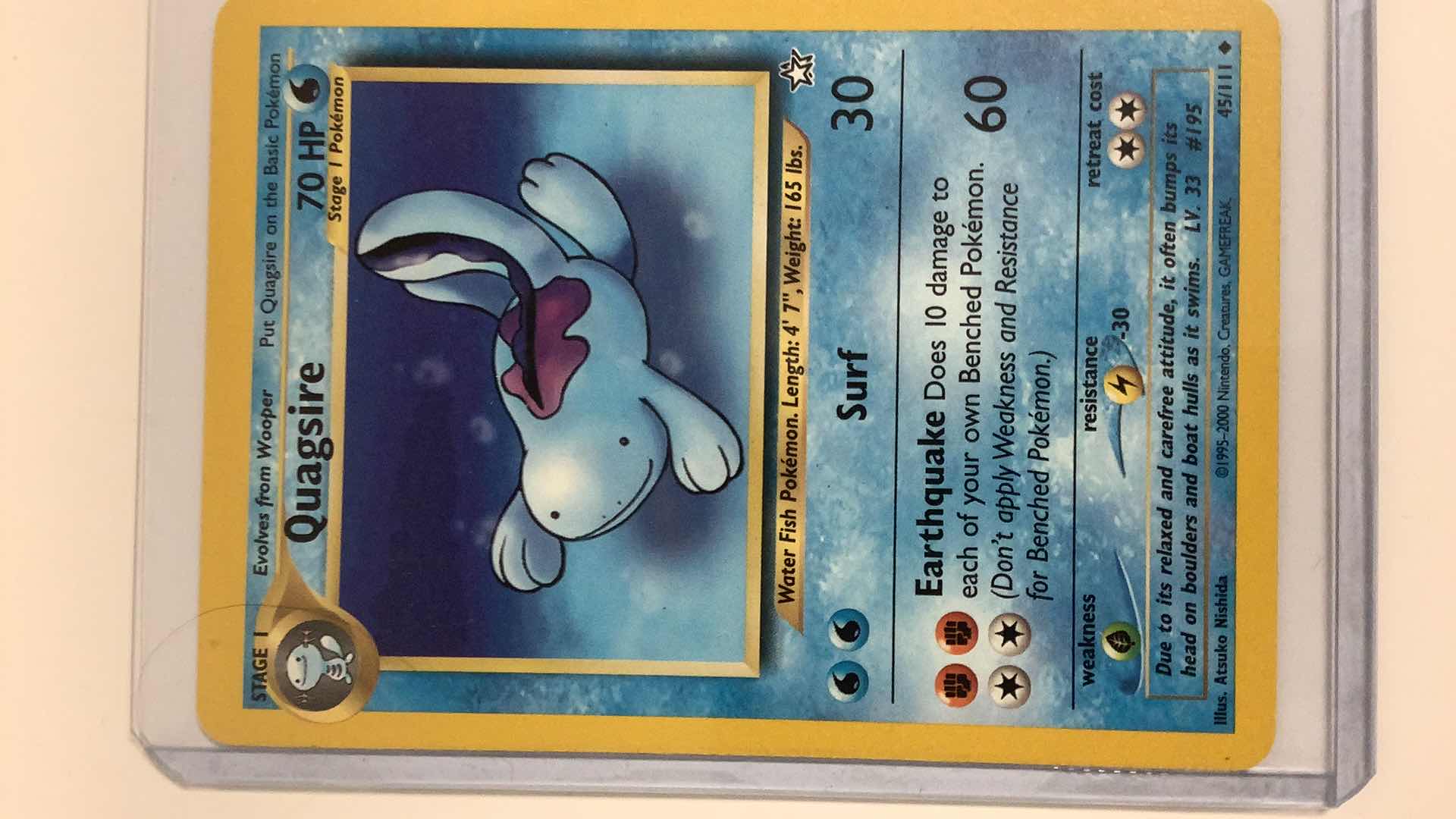 Photo 1 of 1995 QUAGSIRE POKÉMON CARD