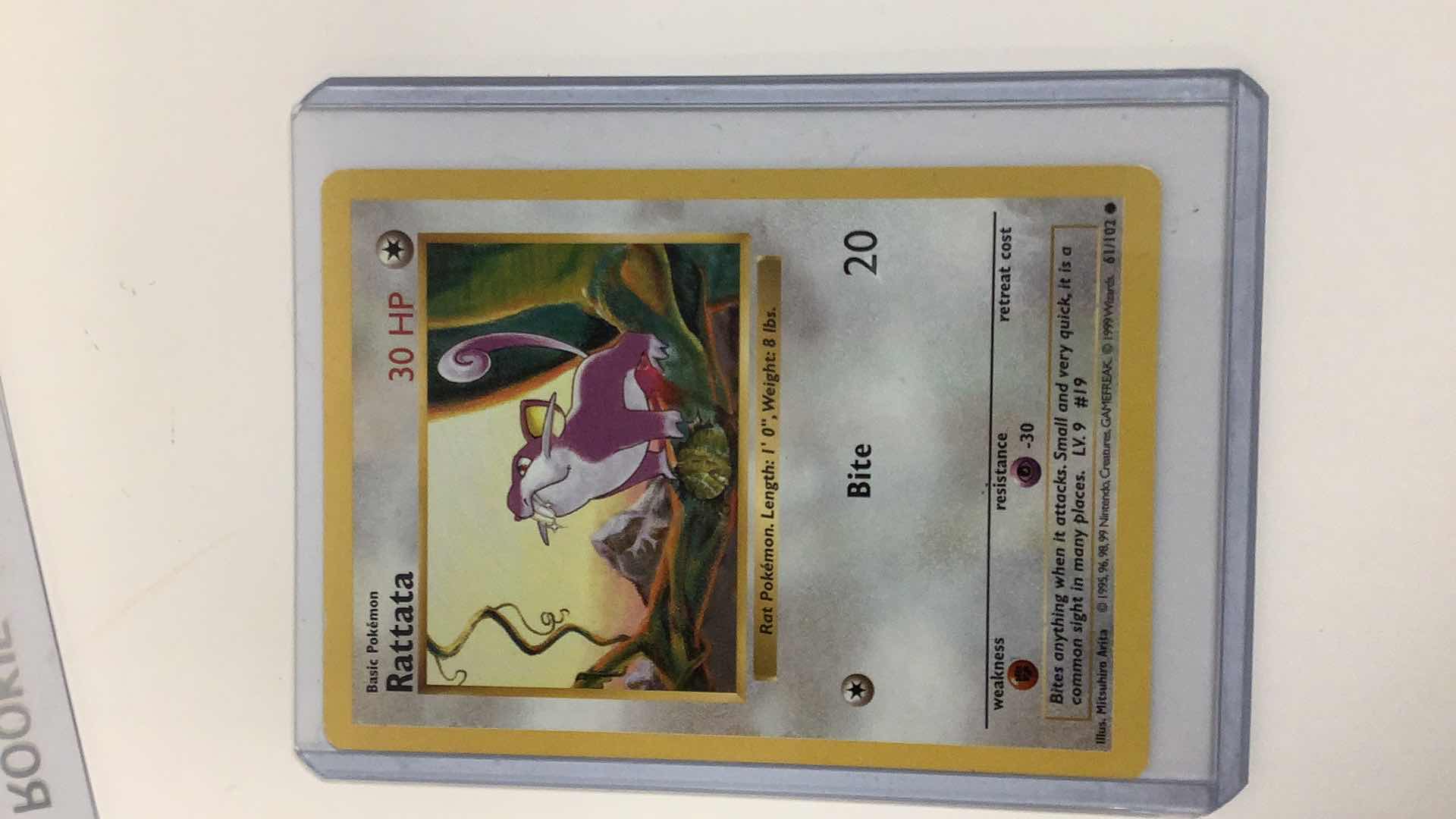 Photo 1 of 1995 RATTATA POKÉMON CARD