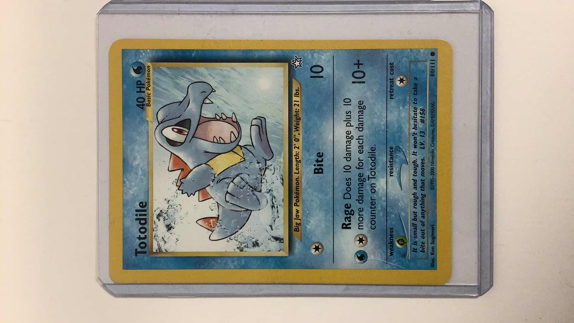 Photo 1 of 1995 TOTODILE POKÉMON CARD