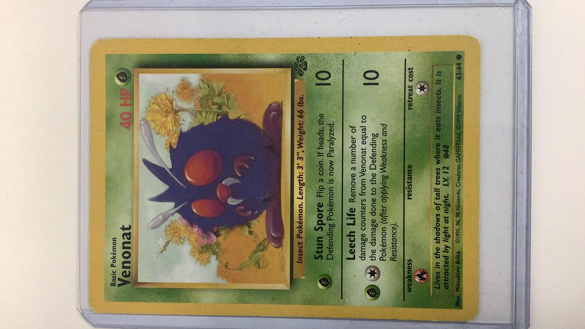Photo 1 of 1995 VENONAT POKÉMON CARD