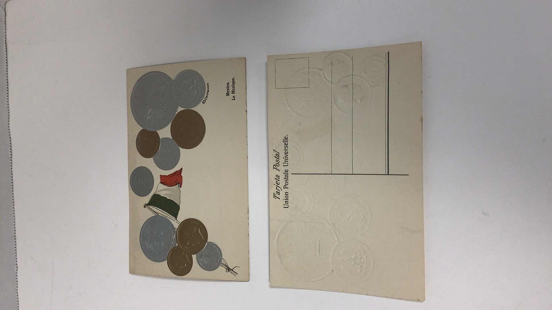 Photo 2 of 2 MEXICO COINS MONEZ VINTAGE POST CARDS