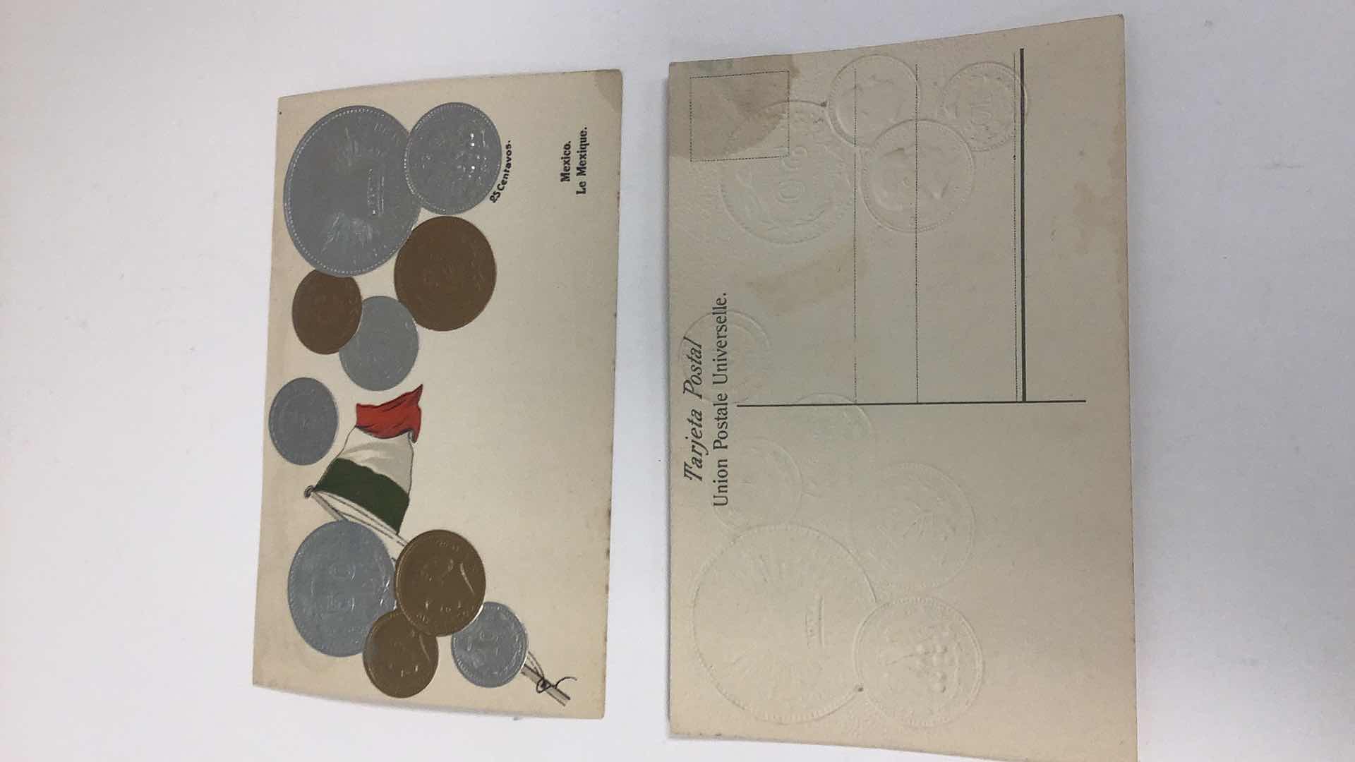 Photo 2 of 2 MEXICO COINS MONEZ VINTAGE POST CARDS