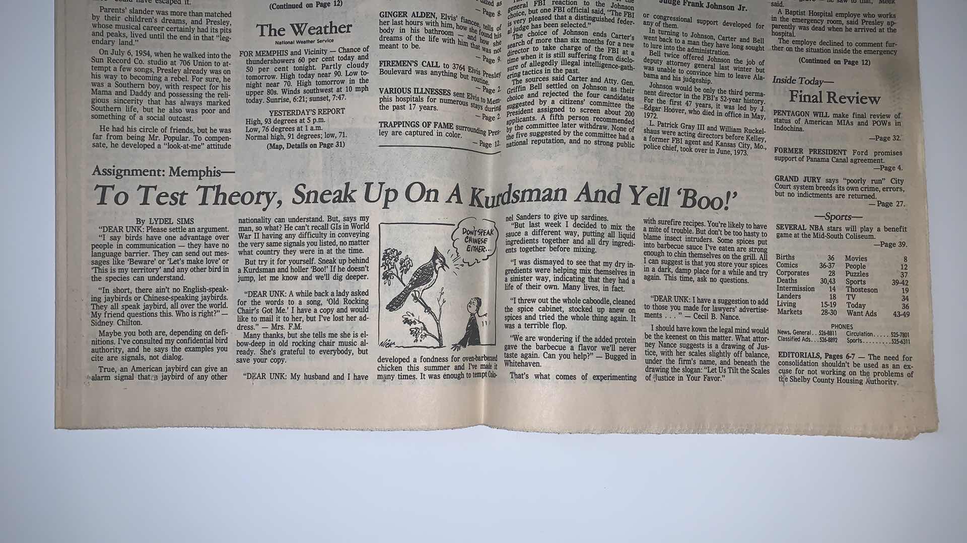 Photo 4 of AUGUST 17 1977 ELVIS DIES APPARENTLY AFTER HEART ATTACK NEWSPAPER