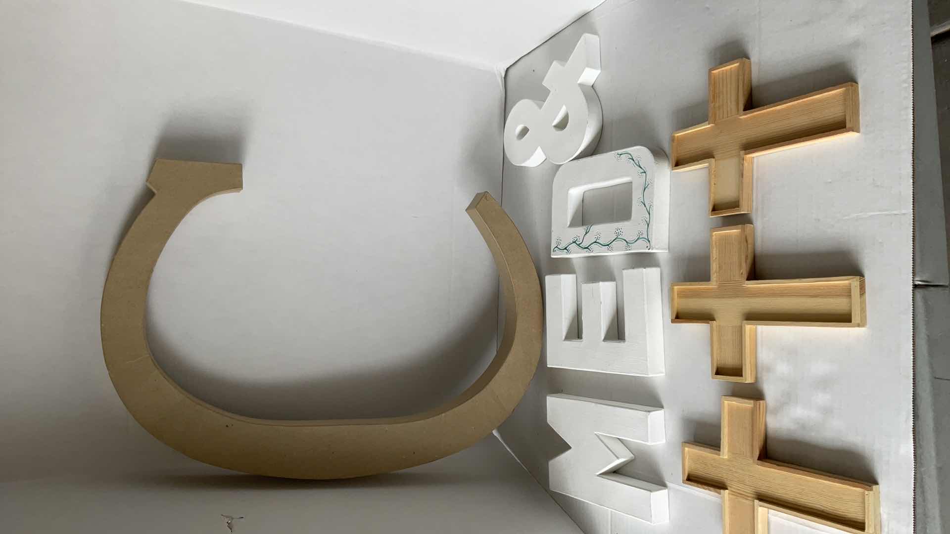 Photo 1 of CRAFT CARDBOARD LETTERS, WOODEN CRAFT CROSSES