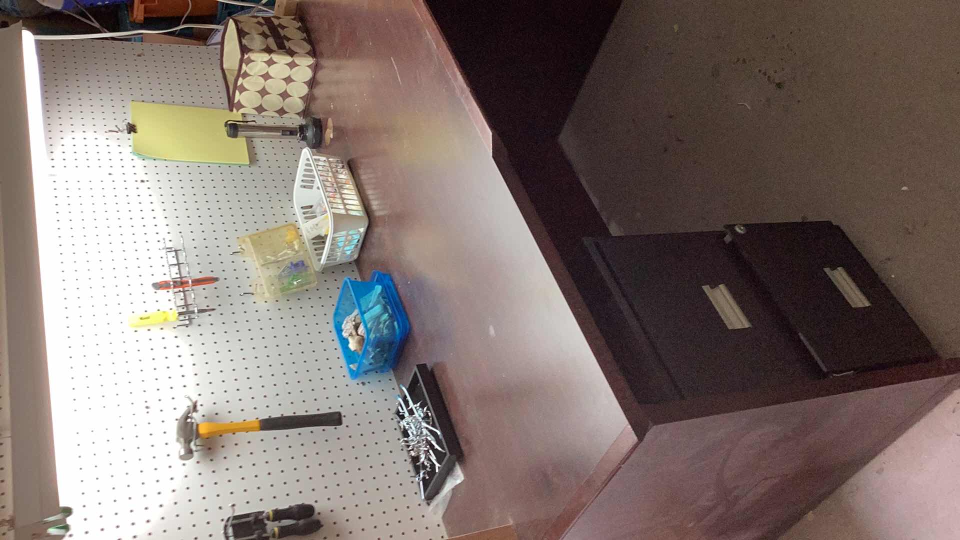 Photo 1 of CRAFT BENCH WITH LIGHT AND FILE CABINET