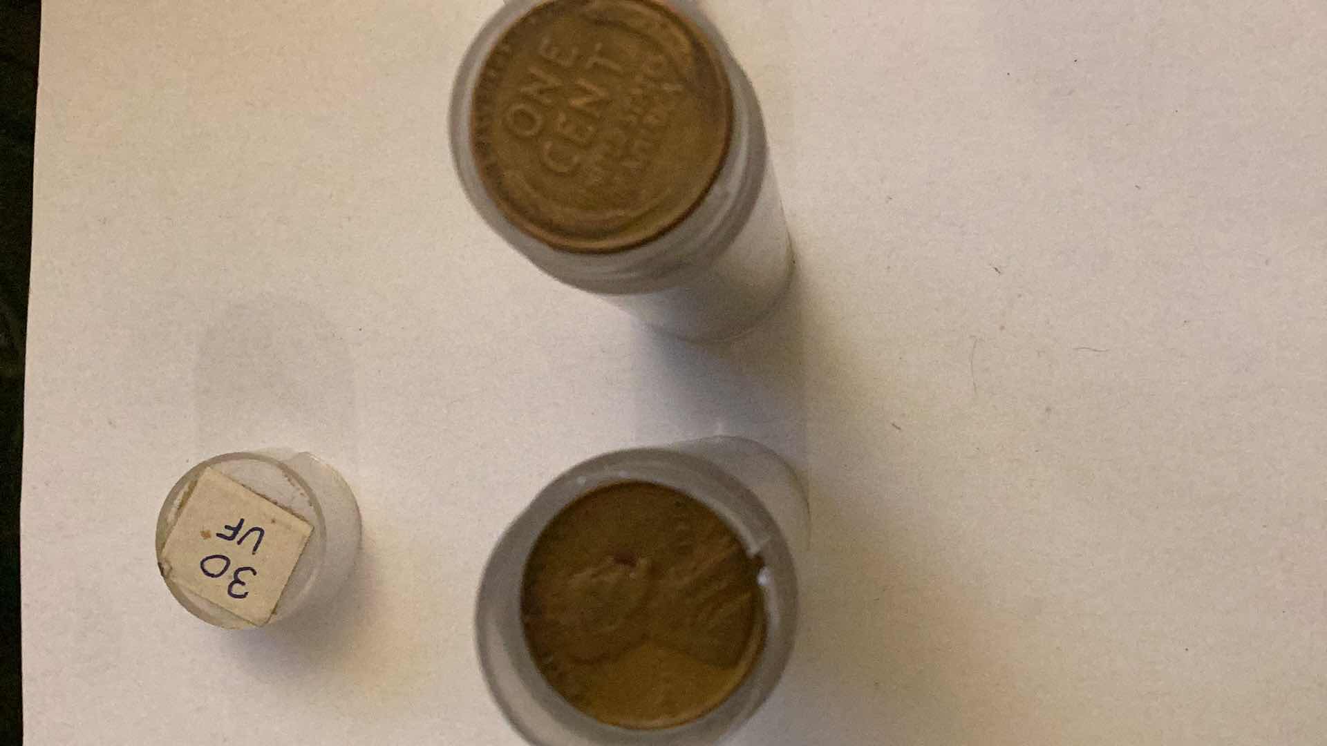 Photo 1 of 2 ROLLS OF UNITED STATES PENNIES 1930 VERY FINE AND VERY GOOD