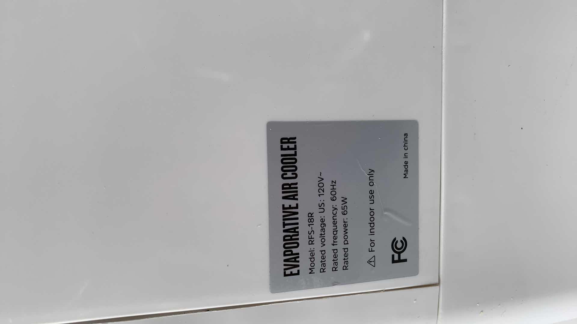 Photo 1 of PORTABLE EVAPORATIVE AIR COOLER