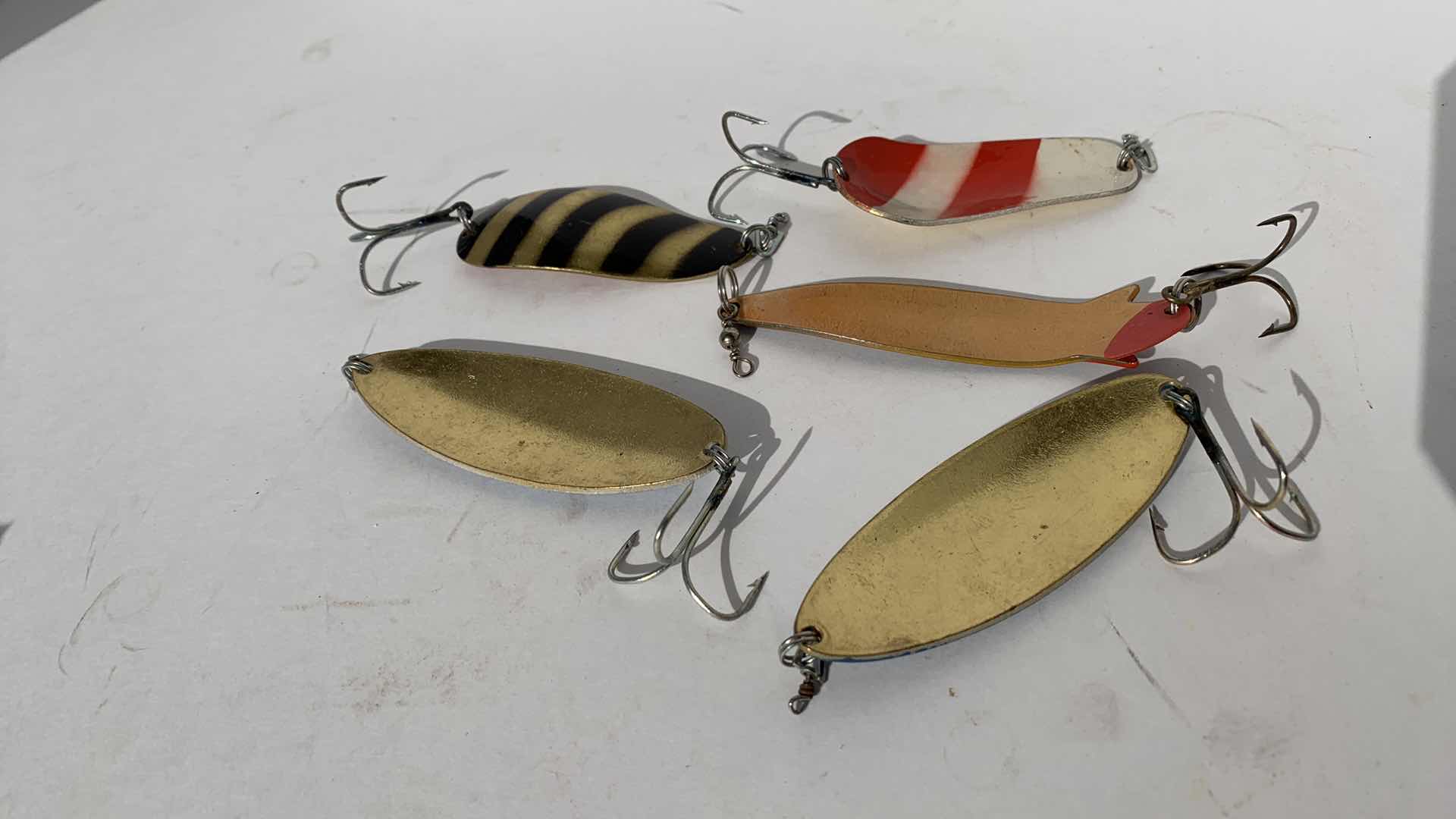 Photo 1 of FIVE VINTAGE HANDMADE RUSSIAN FISHING LURES