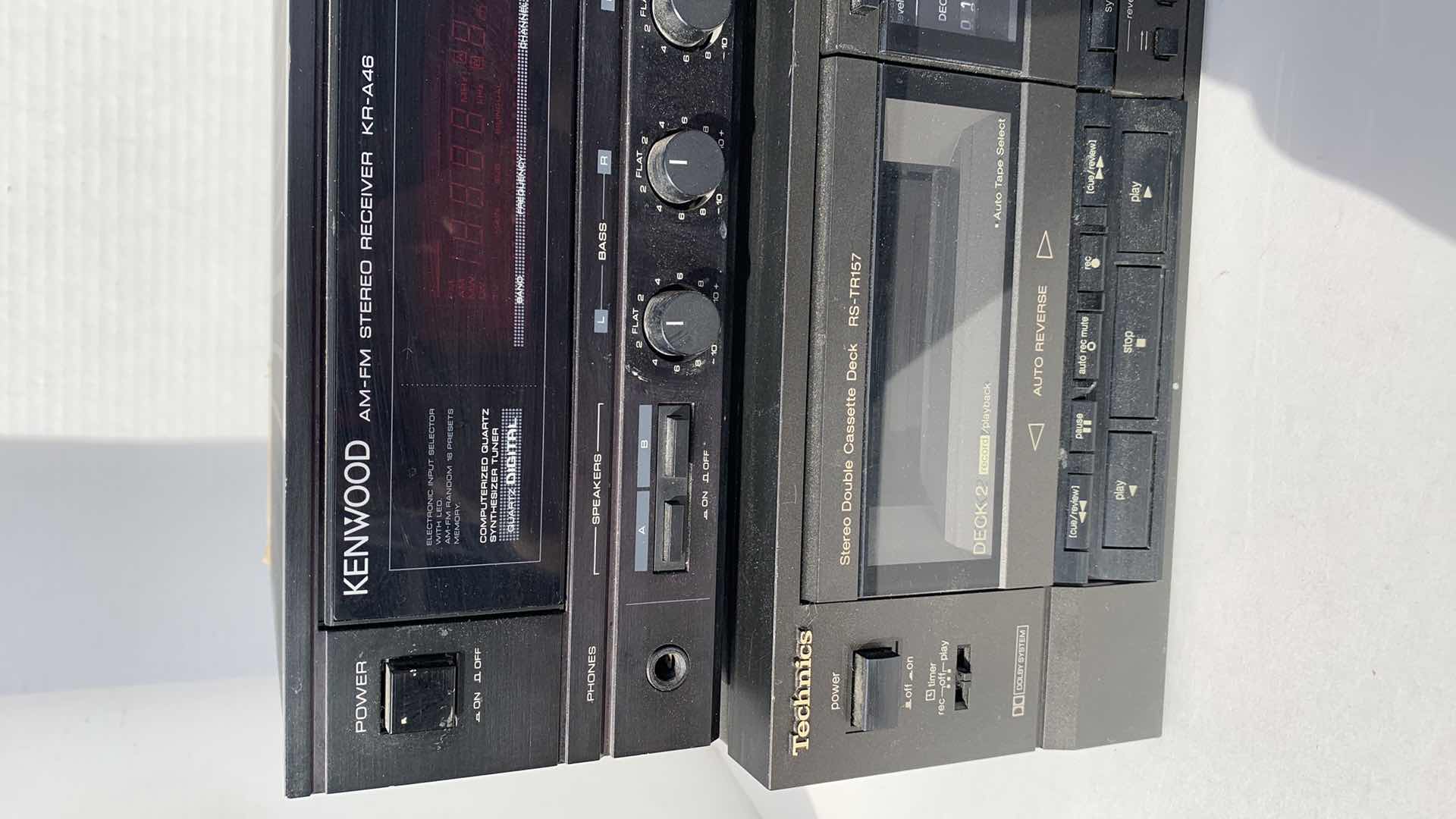 Photo 1 of KENWOOD STEREO AMPLIFIER KR-A46 AND TECHNICS DUAL CASSETTE DECK RS-TR157