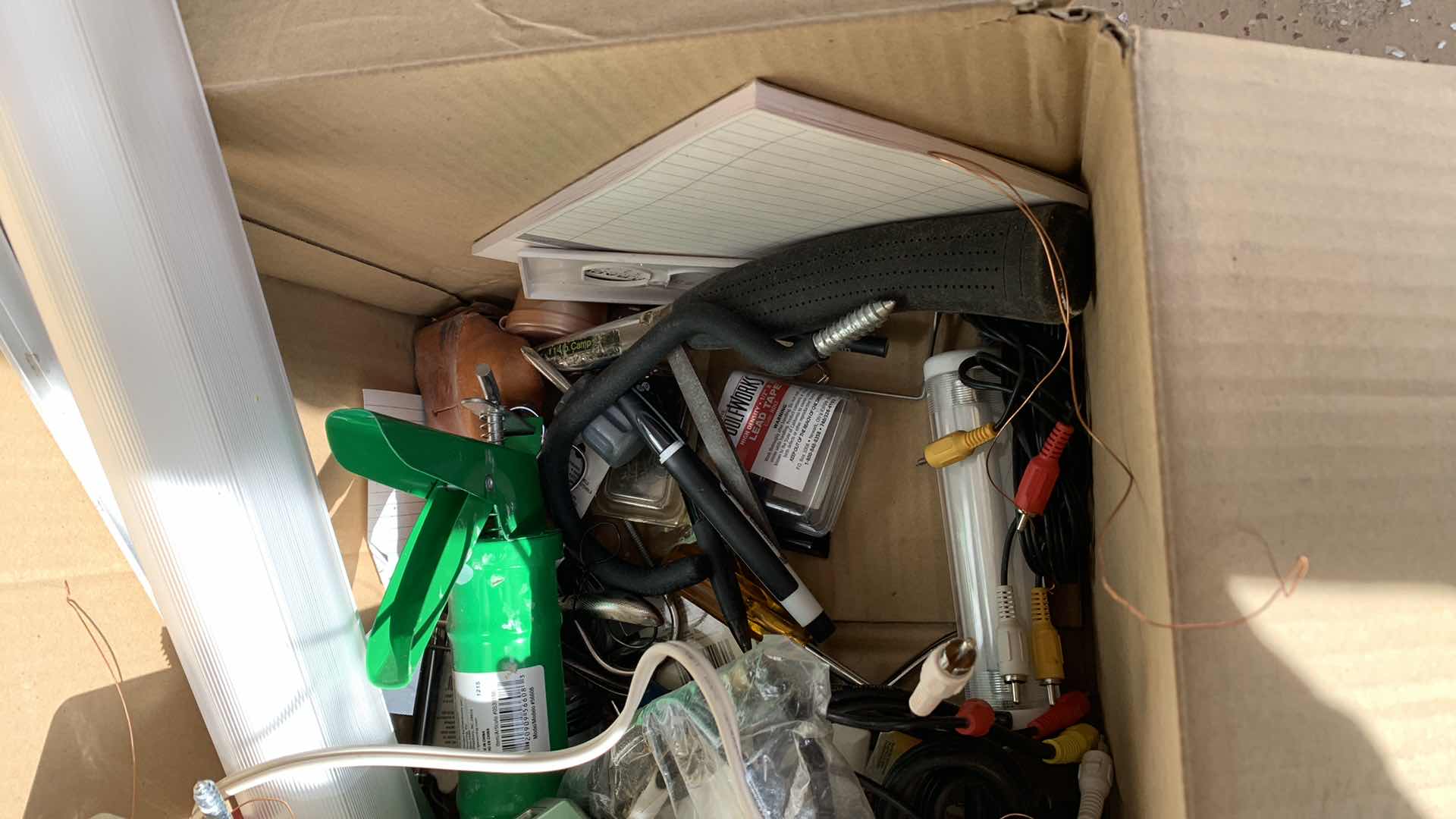 Photo 1 of BOX OF TOOLS AND ASSORTED GARAGE ITEMS