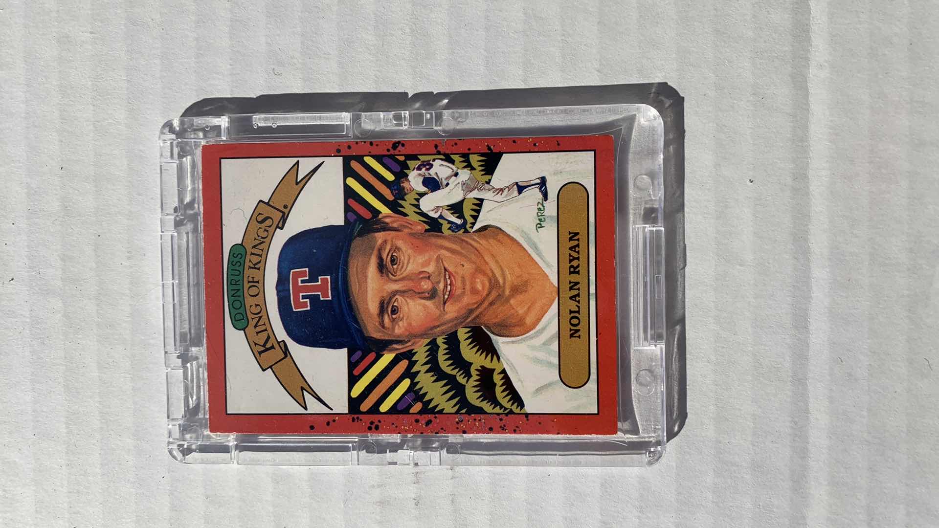 View 1 of NOLAN RYAN 1989 DONRUSS KING OF KINGS ERROR CARD #665 OFF CENTERED BACK