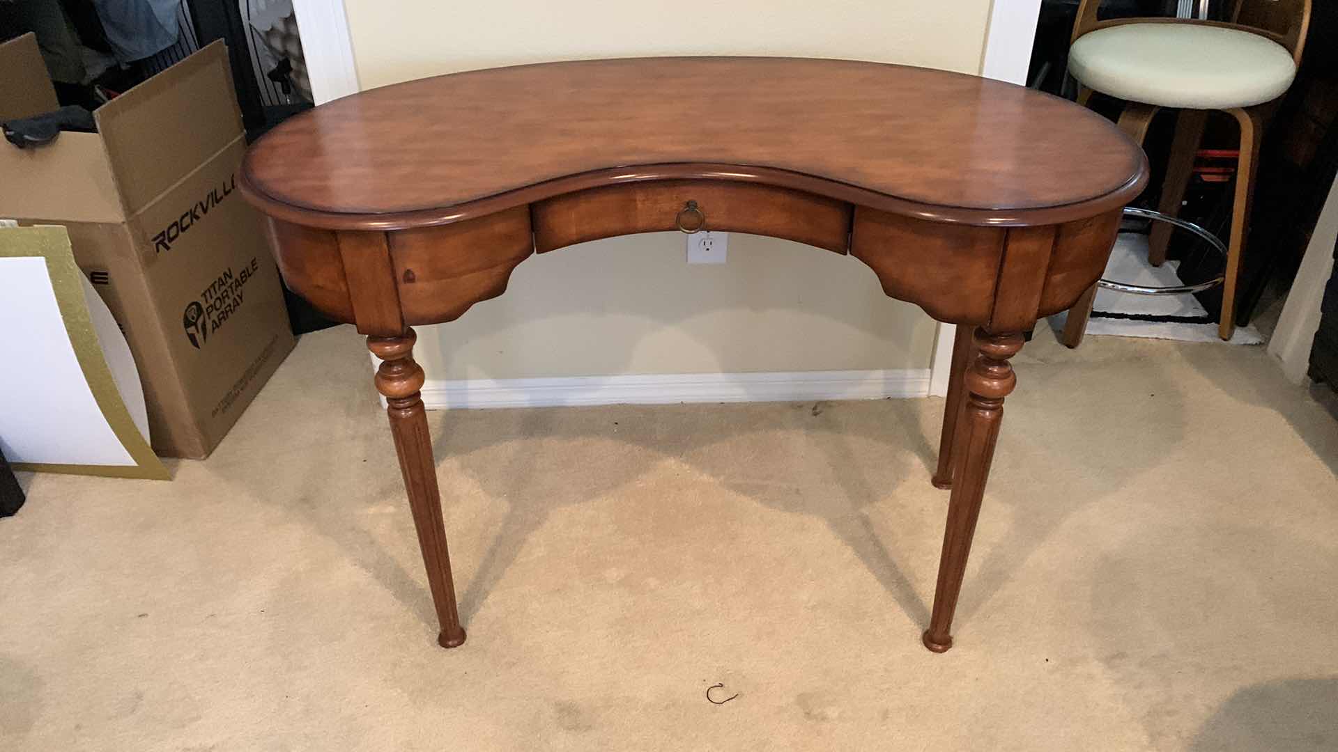 Photo 1 of WOODEN MAHOGANY HALF DESK 47” X 28” H 30”