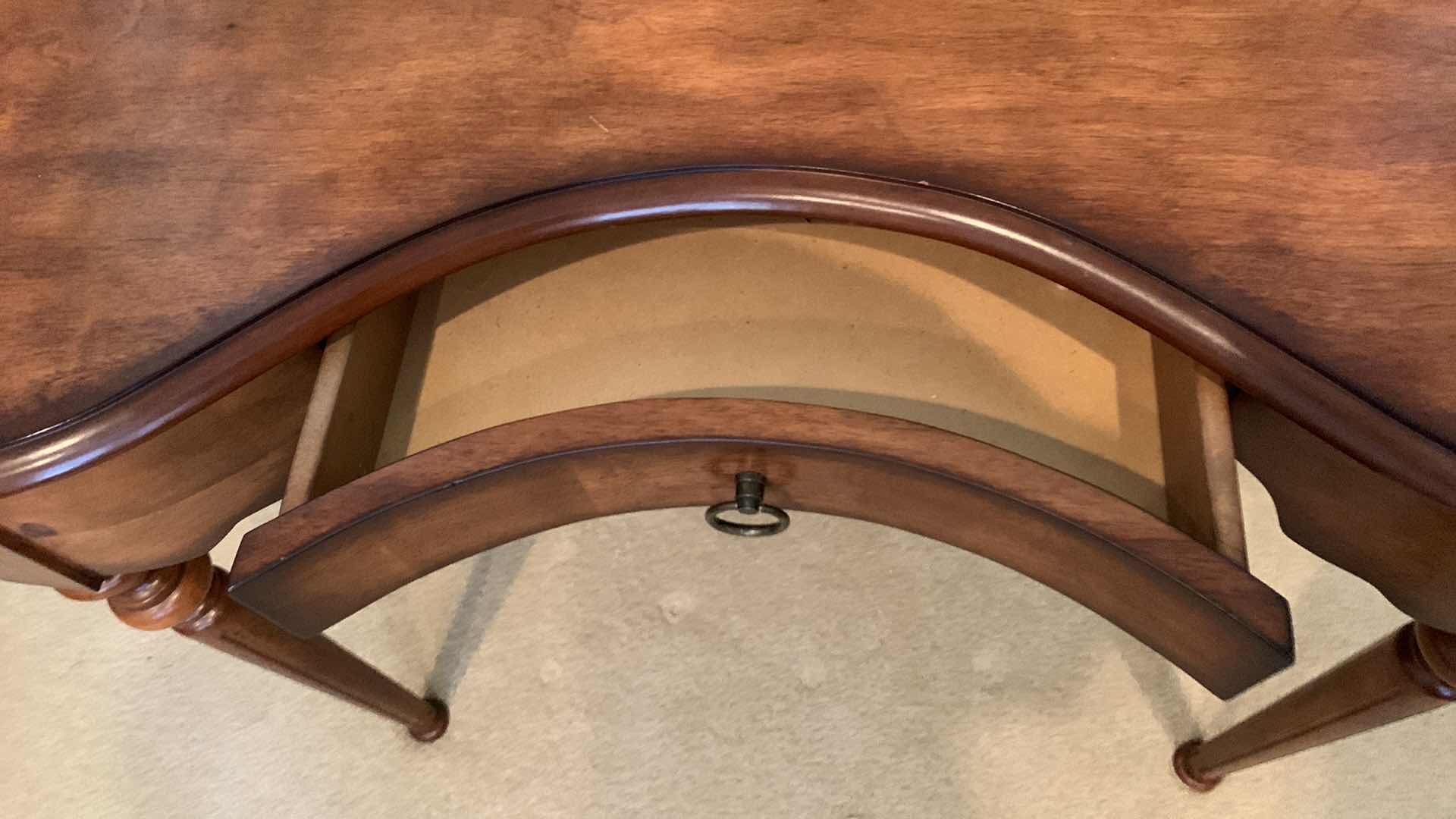 Photo 1 of WOODEN MAHOGANY HALF DESK 47” X 28” H 30”