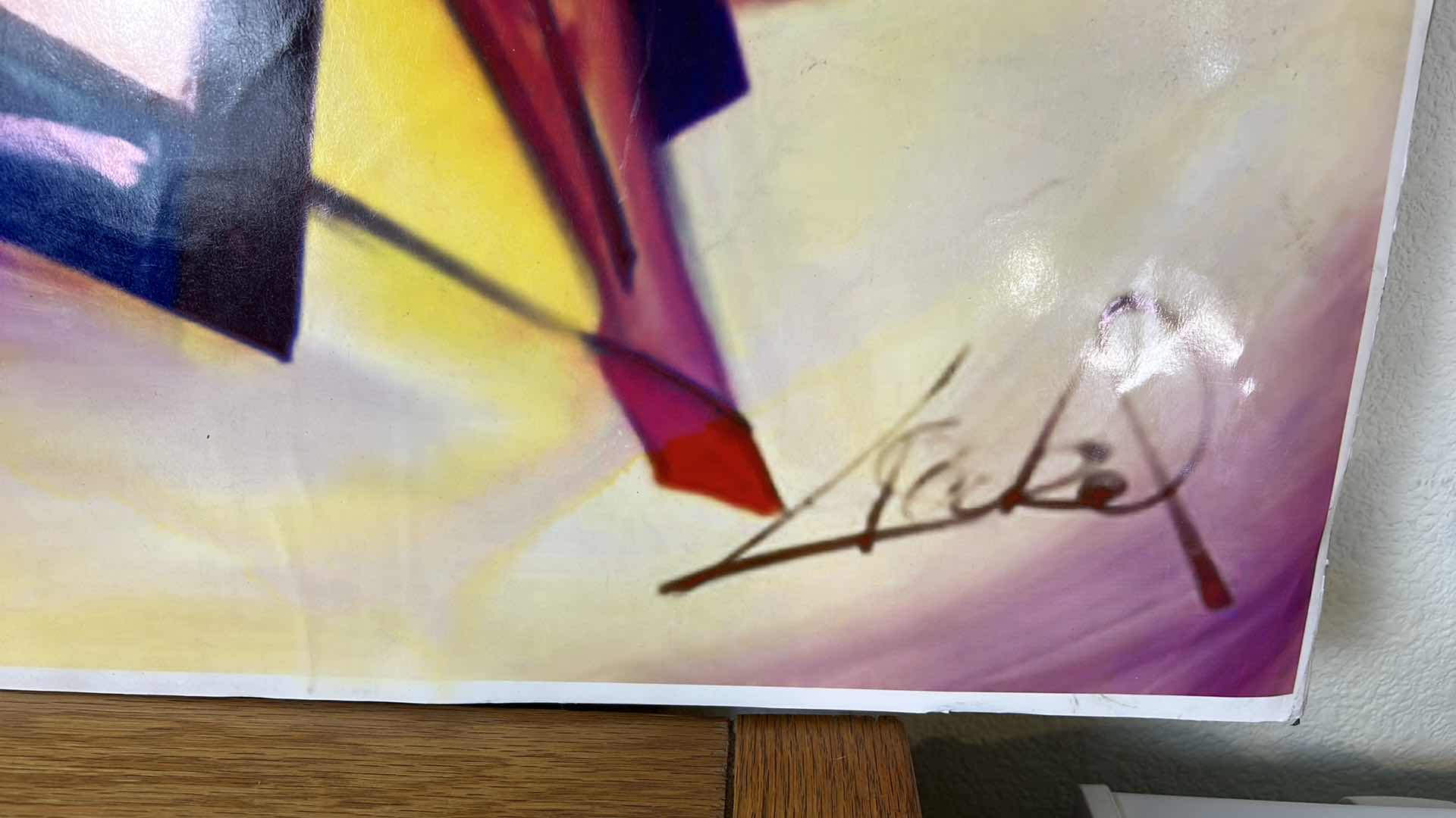 Photo 1 of MODERN ABSTRACT ARTWORK ALFRED GOCKEL ON POSTER BOARD 38” x 29”