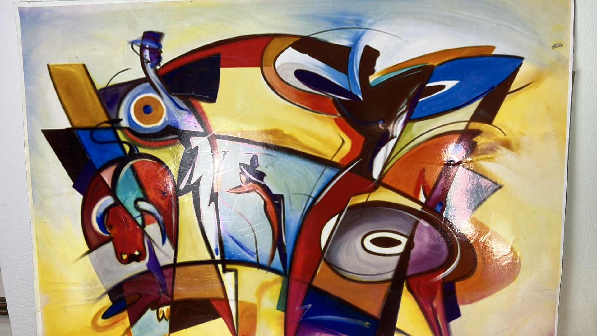 Photo 3 of MODERN ABSTRACT ARTWORK ALFRED GOCKEL ON POSTER BOARD 38” x 29”