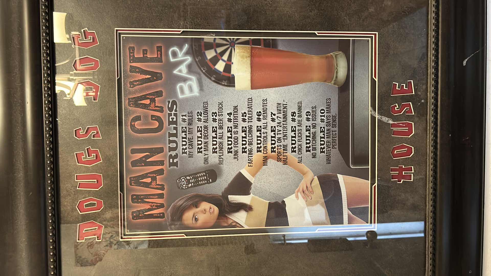 Photo 1 of MAN CAVE- DOUGS DOG HOUSE FRAMED ARTWORK 28” x 31”