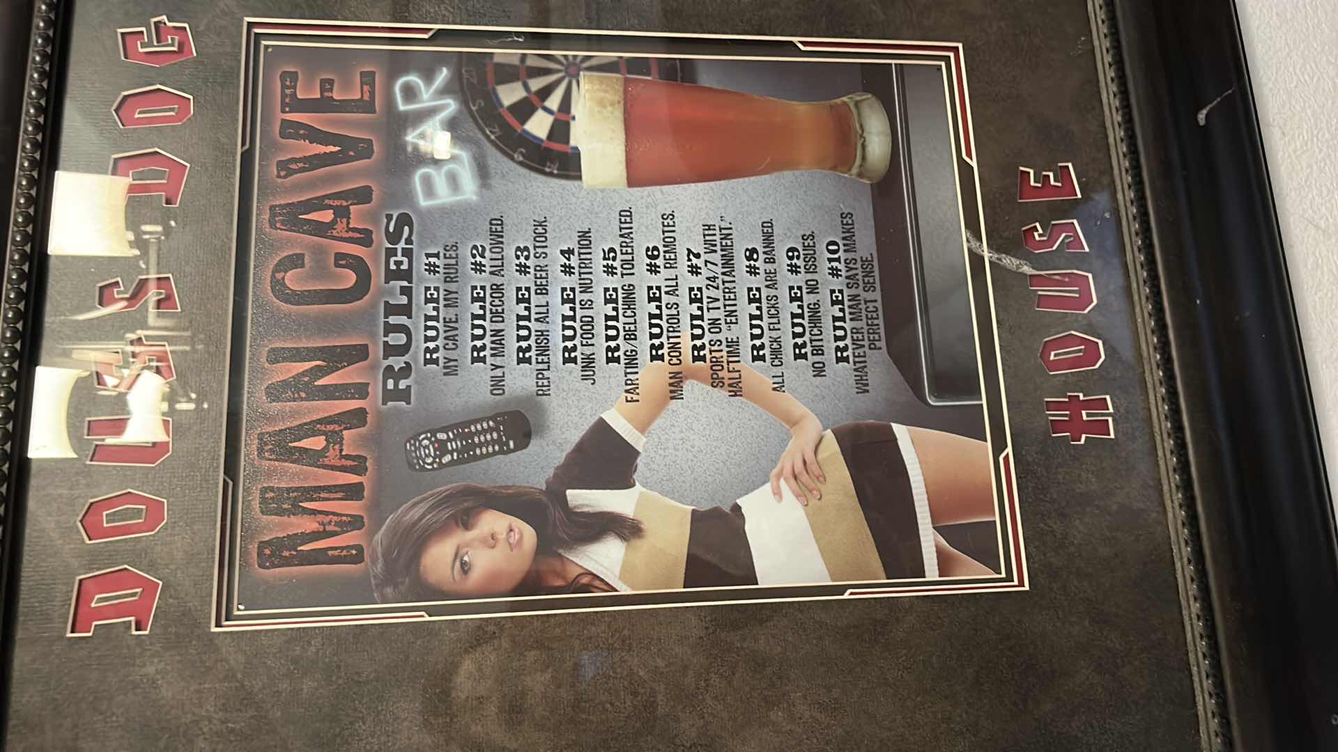 Photo 1 of MAN CAVE- DOUGS DOG HOUSE FRAMED ARTWORK 28” x 31”