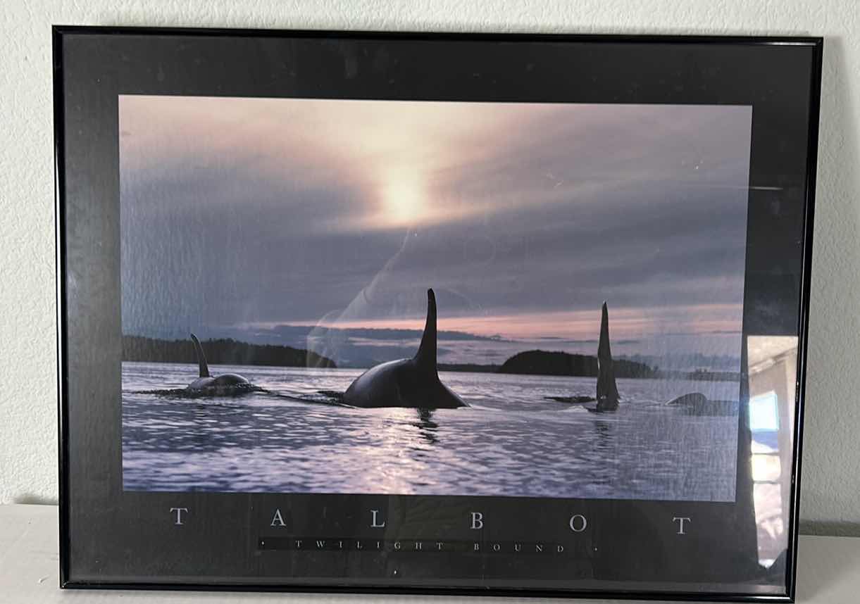 Photo 1 of TALBOT TWILIGHT BOUND WHALES FRAMED ARTWORK 24 1/2“ x 18 1/2“