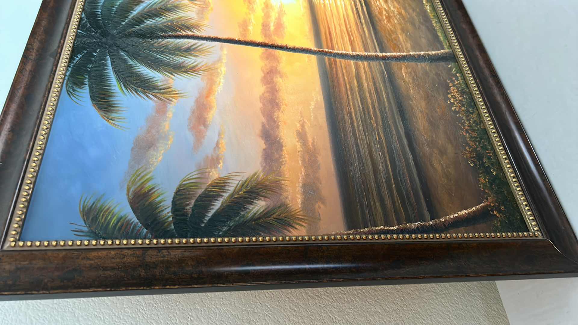 Photo 1 of SIGNED OIL ON CANVAS, PALM TREES, FRAMED ARTWORK 40“ x 28 1/2“