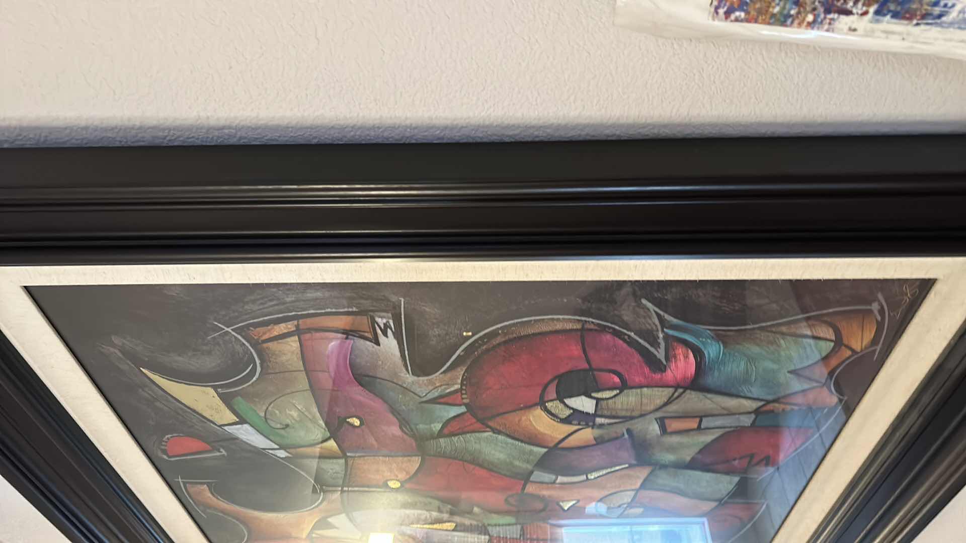 Photo 4 of SIGNED COLORFUL ABSTRACT ARTWORK BY ERIC WAUGH FRAMED 47 1/2” x 47 1/2”