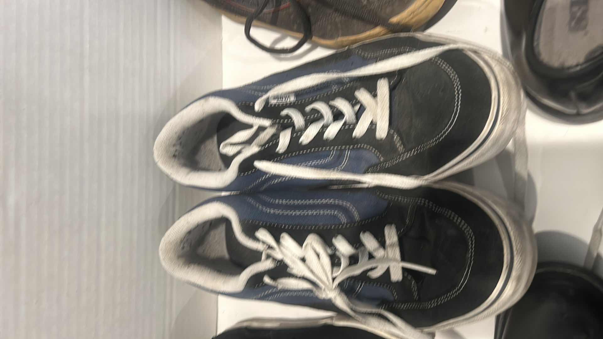 Photo 1 of MENS SHOE ASSORTMENT, VANS AND MORE SIZE ( VANS 7.5, 8,5, 13 BLACK DRESS SHOES  9, 9.5)