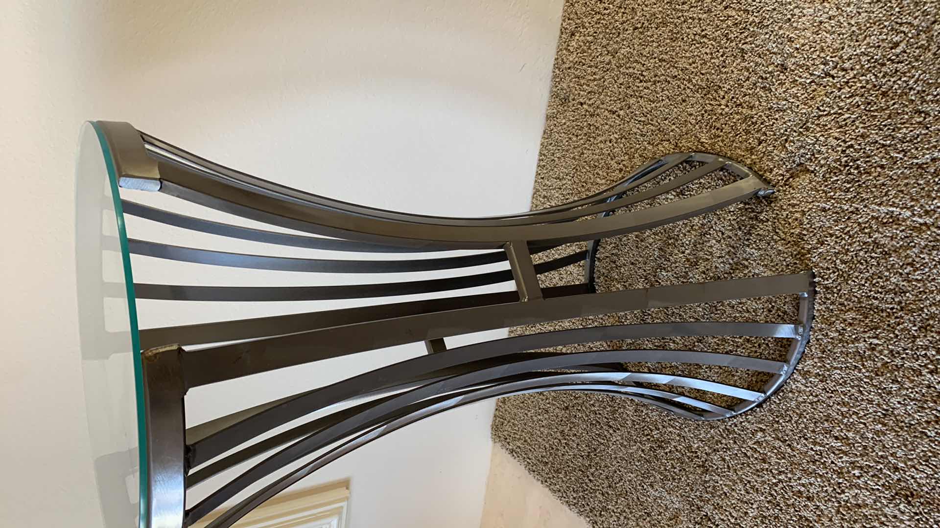 Photo 1 of CHROME W GLASS TOP ACCENT TABLE 16” X 33”