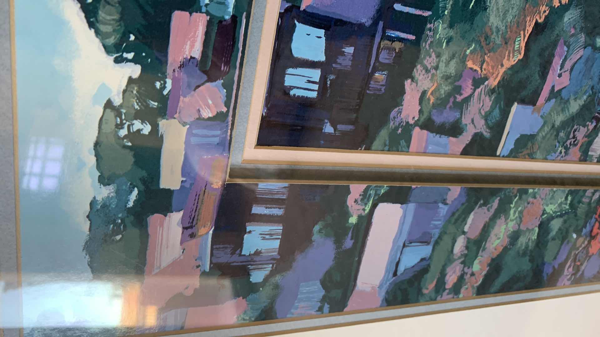 Photo 1 of "SAUSALITO" HOWARD BEHRENS MATTED PRINT 45” X 36”