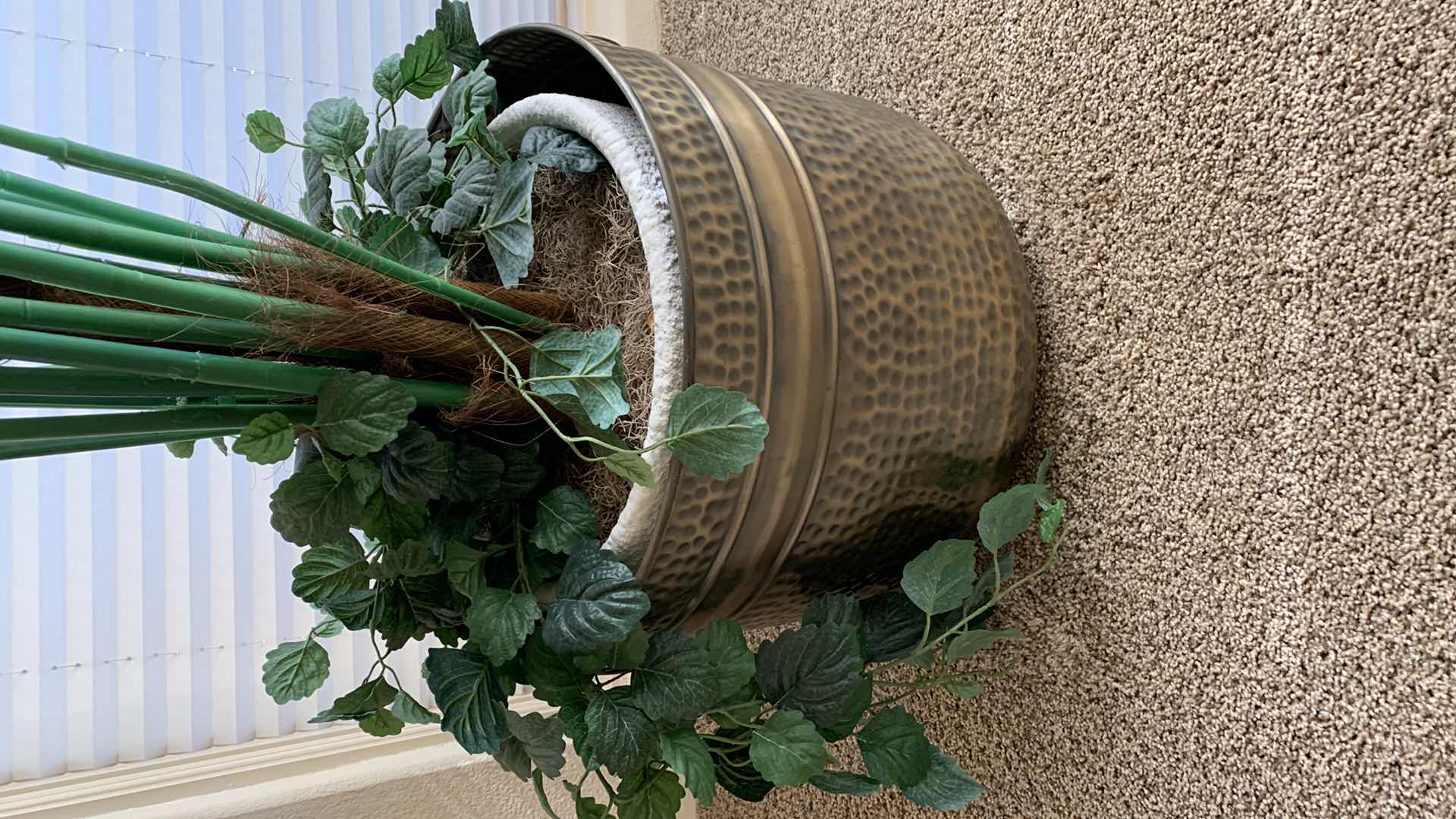 Photo 1 of FAUX BAMBOO TREE IN METAL VASE 64” X 96”