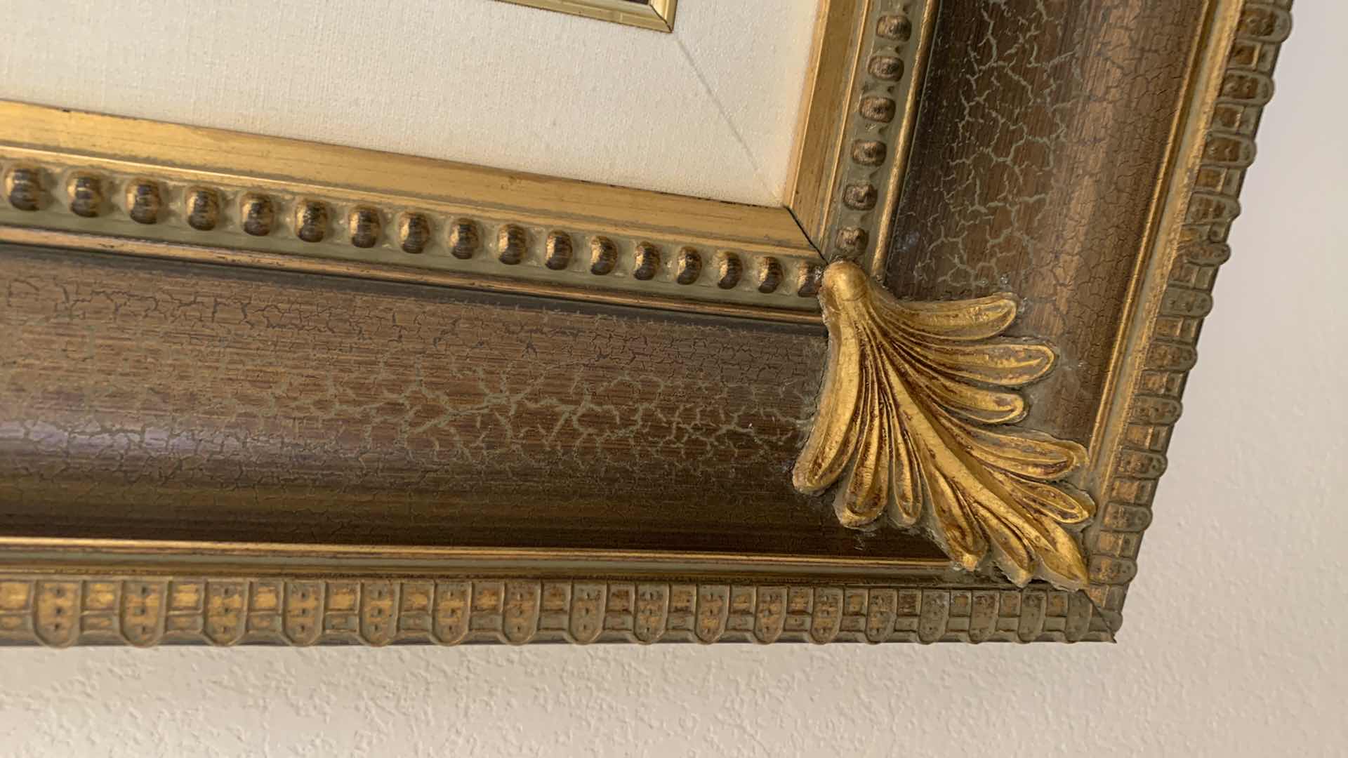 Photo 1 of COPPER W GOLD FRAMED "JACQUES LAMY" SIGNED ARTWORK 59” X 47”