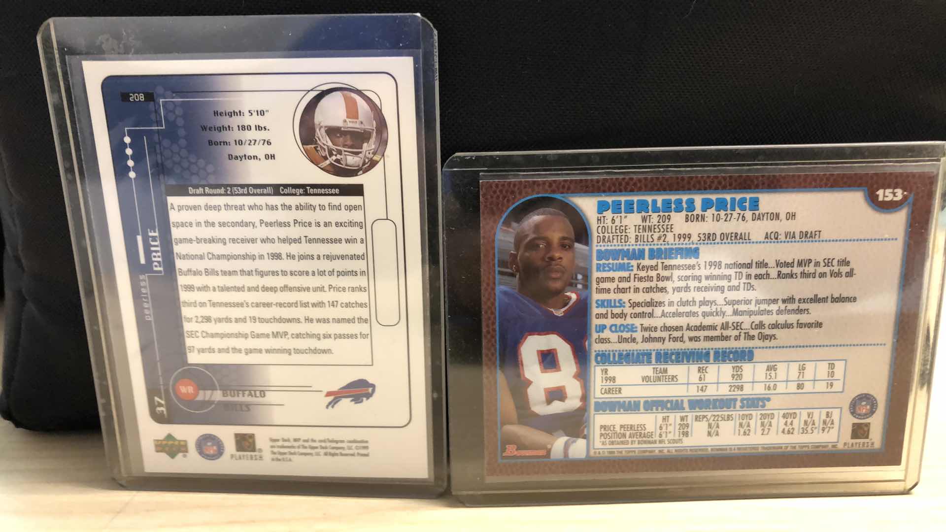 Photo 1 of 1999 PEERLESS PRICE ROOKIE CARDS NFL FOOTBALL