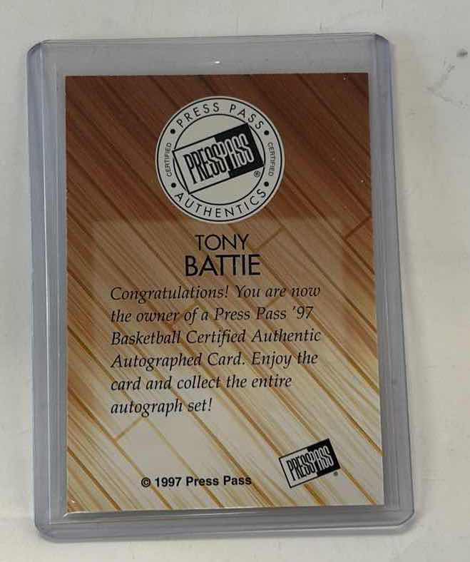 Photo 1 of 1997 TONY BATTIE PRESS PASS ROOKIE AUTHENTIC RC