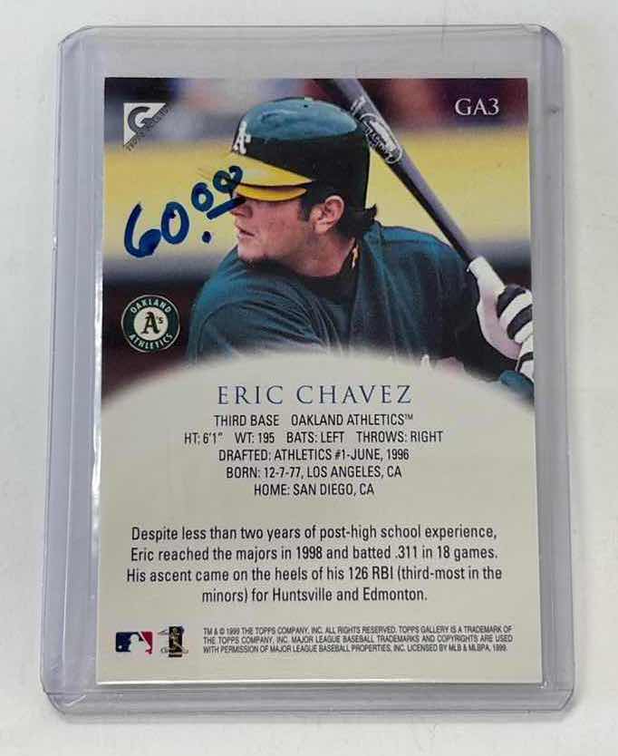 Photo 1 of $15 1999 ERIC CHAVEZ TOPPS GALLERY #GA3 AUTOGRAPH AUTO BD3053