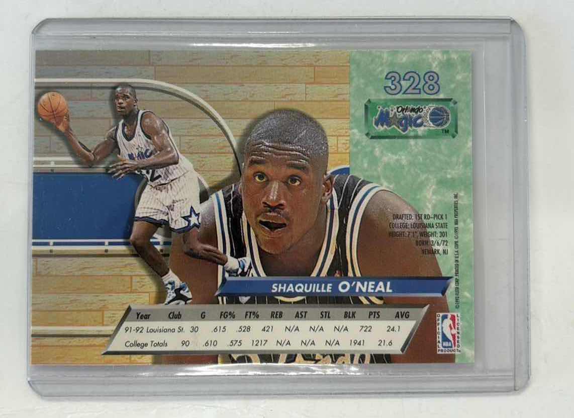 Photo 1 of 1992-1993 SHAQUILLE O’NEAL ROOKIE FLEER ULTRA ORLANDO MAGIC #328