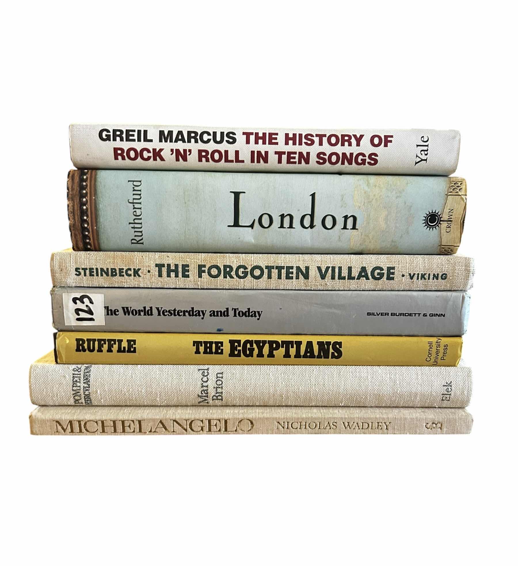 Photo 1 of COLLECTION (7) OF BOOKS COVERING TOPICS FROM MUSIC, HISTORY, TO ART, AND ARCHAEOLOGY