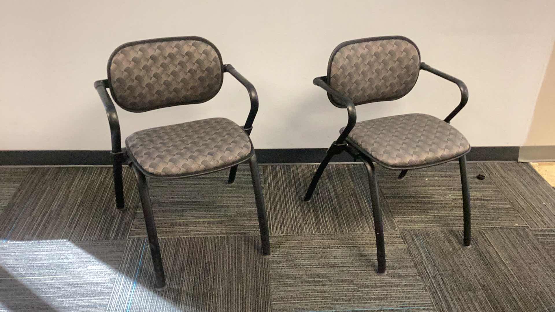 Photo 1 of 2 GRAY METAL FRAMED CHAIRS