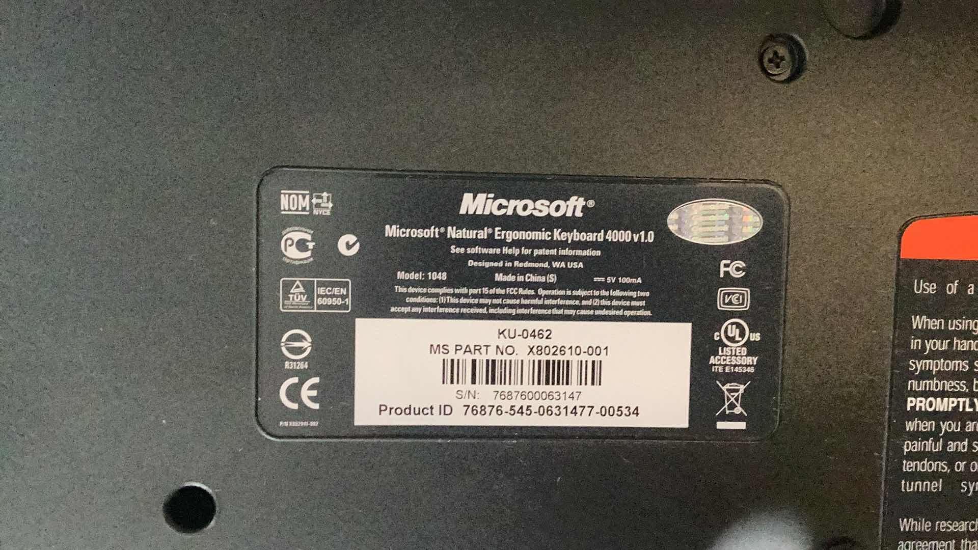 Photo 1 of 2 MICROSOFT KEYBOARDS