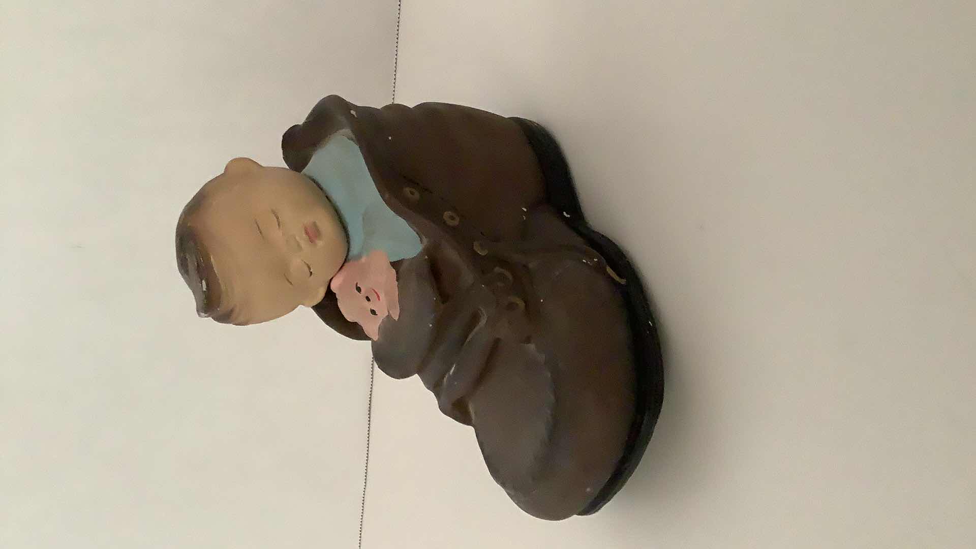 Photo 1 of ANTIQUE SLEEPING BABY BOY FIGURE