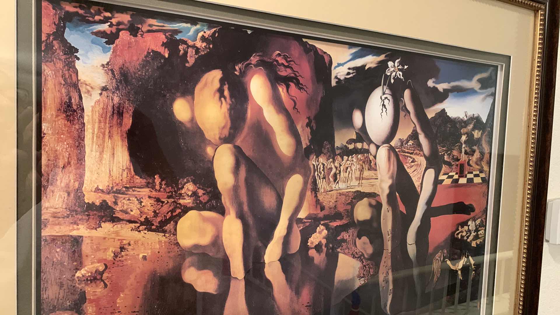 Photo 1 of SALVADOR DALI THE METAMORPHOSIS OF NARCISSUS MATTED PRINT 35” X 29”