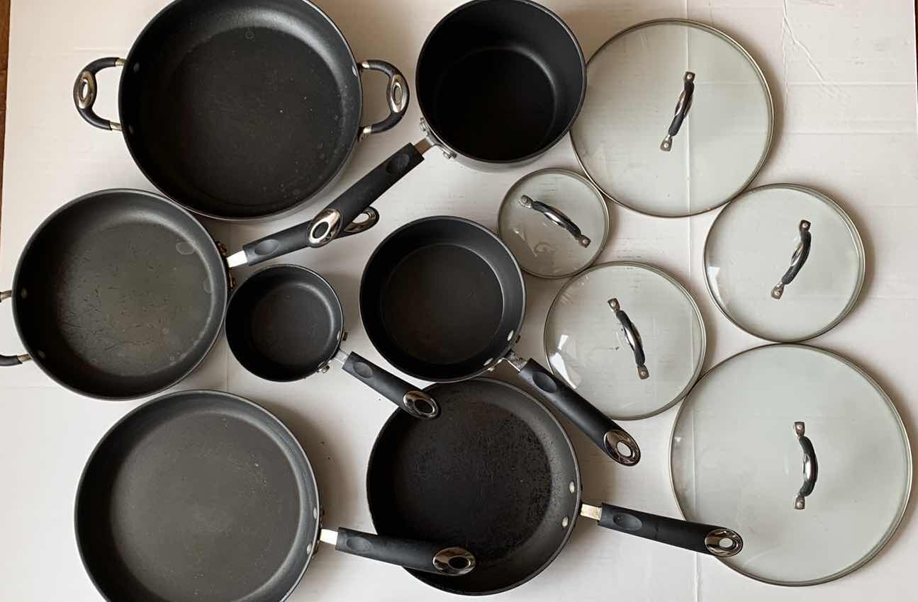 Photo 1 of BIALETTI COOKWARE, 7 PANS, 5 INTERCHANGEABLE LIDS