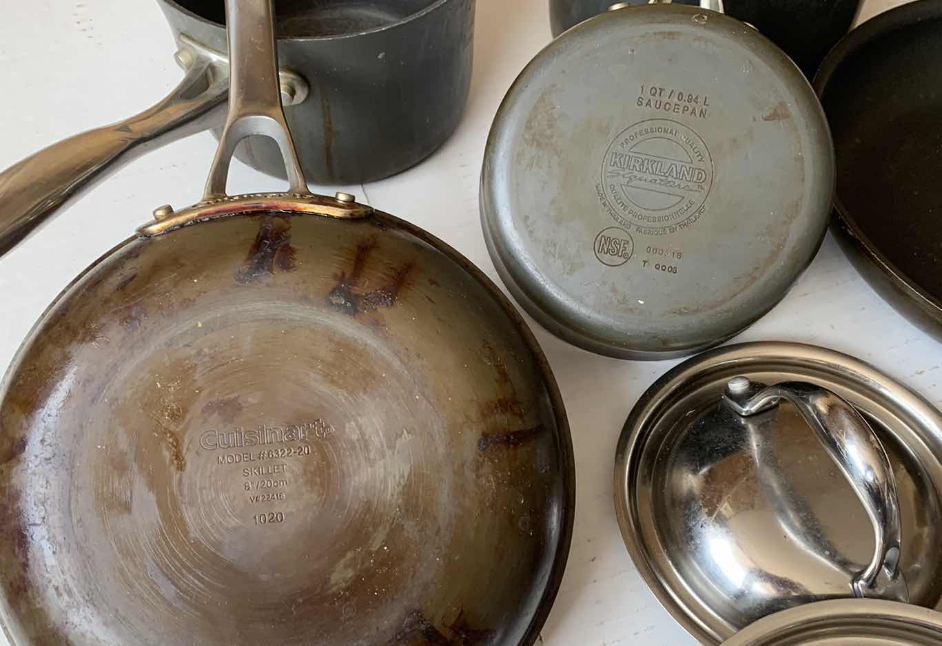 Photo 1 of 3 KIRKLAND SIGNATURE SAUCEPANS WITH LIDS, AND 2 CUISINART SKILLETS